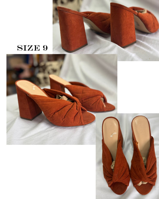 Orange slide heels