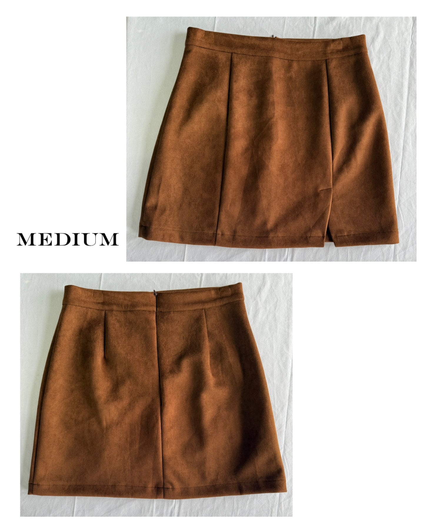 Brown suede skirt