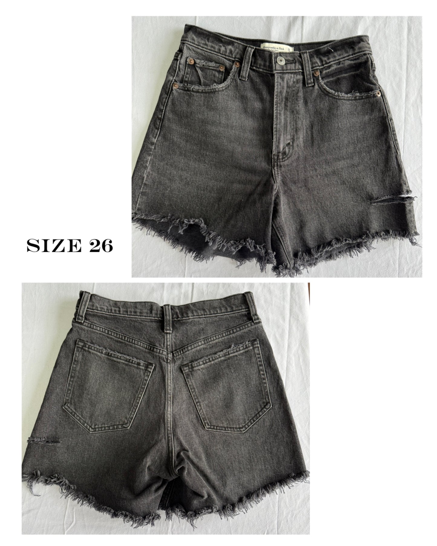 Black denim shorts