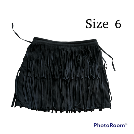 Black fringe skirt